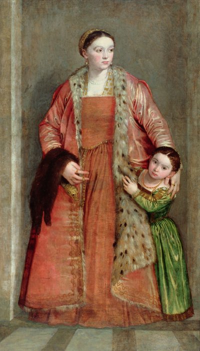 Portrait of Countess Livia da Porto Thiene and Her Daughter, Portia, c.1551 by Paolo Veronese